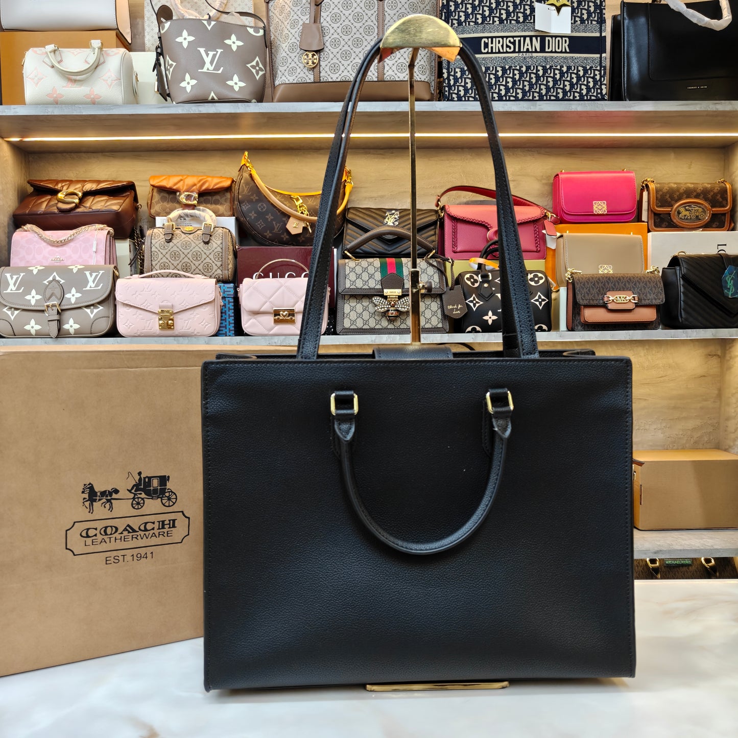 CH Maggie Tote Bag - Ultra Premium with Box (All Black)