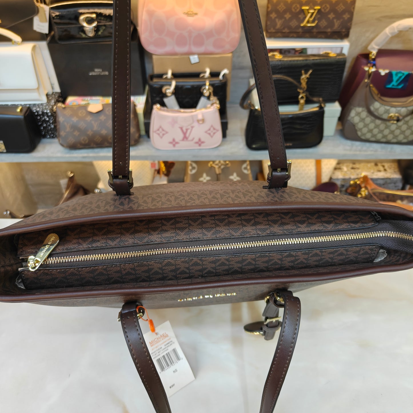 MK86 3 Partition Tote Bag - Coffee Colour