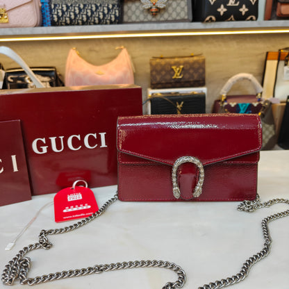 GG90 Diana Crossbody Double Box Packaging - Glossy Wine Colour