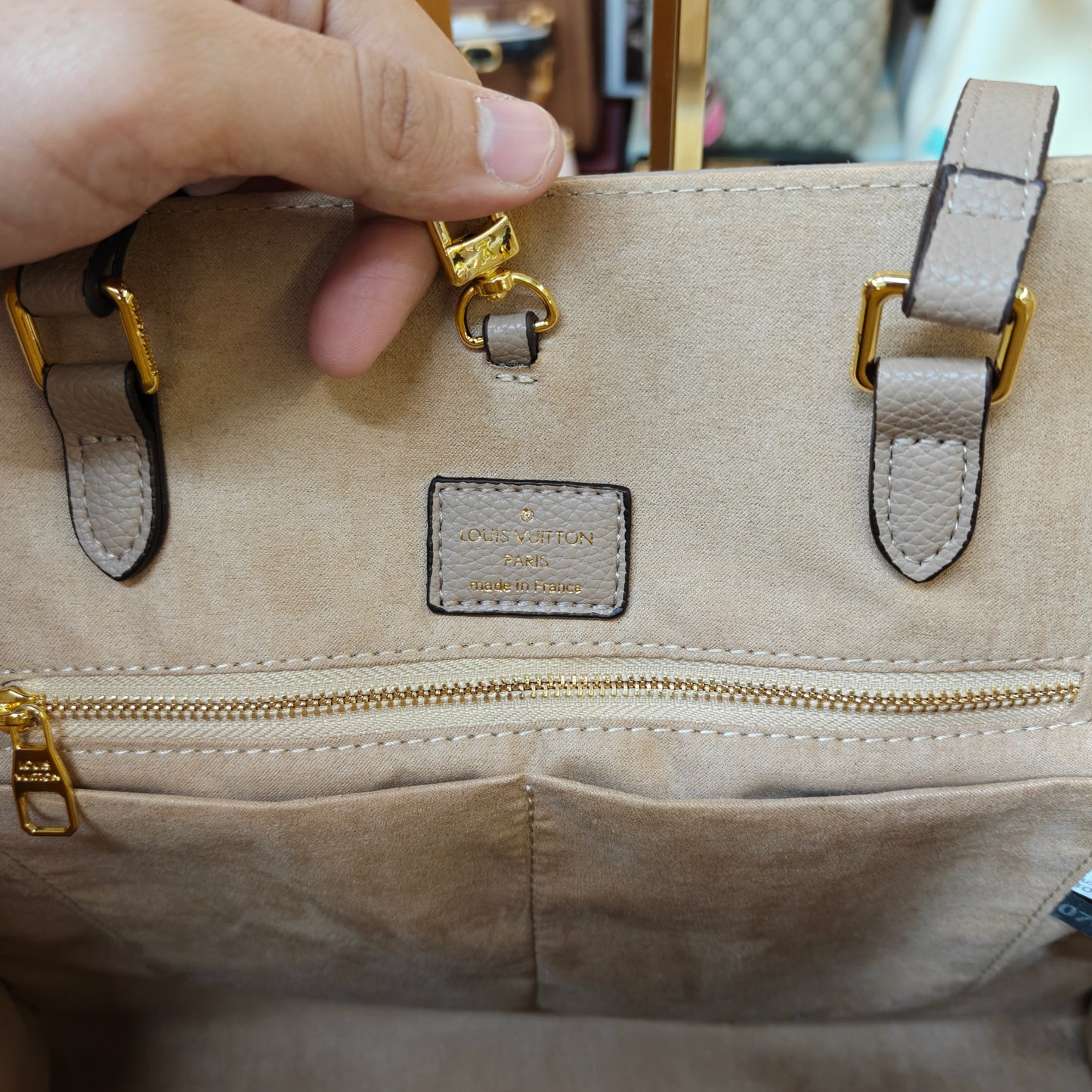 LVB 41cm OTG Large Tote Bag - Beige (Double Box Ultra Premium)