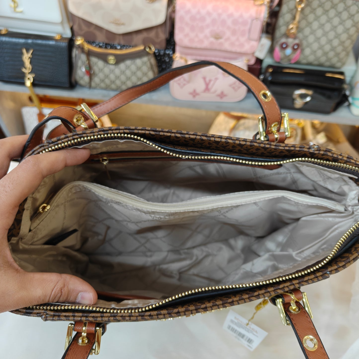 MK 3 Partition Tote Bag - Coffee