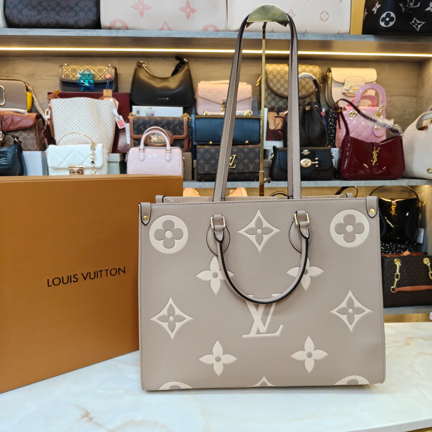 LVB 41cm OTG Large Tote Bag - Beige (Double Box Ultra Premium)