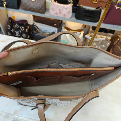 TB Perry T Monogram Triple Compartment - Beige