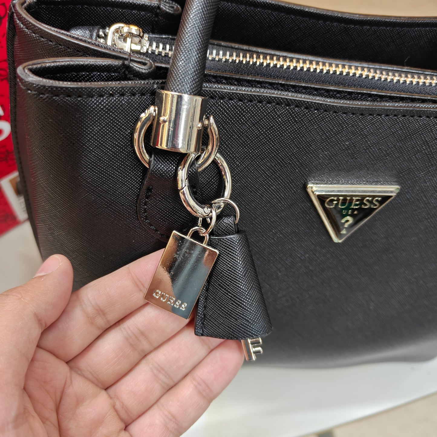 GUESS72 Satchel Bag - Solid Black