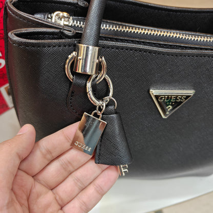 GUESS72 Satchel Bag - Solid Black