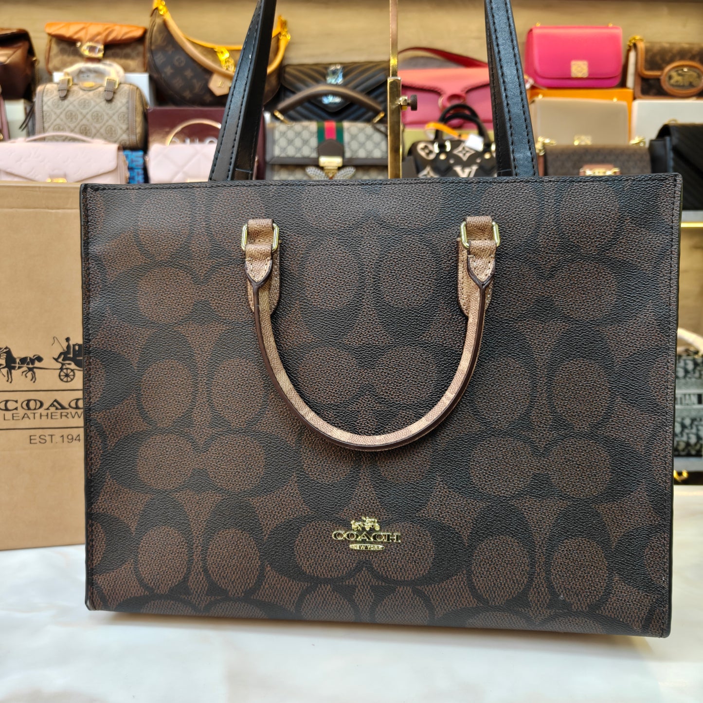 CH Maggie Tote Bag Ultra Premium with Box (Chocolate)
