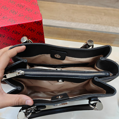 GUESS72 Satchel Bag - Solid Black
