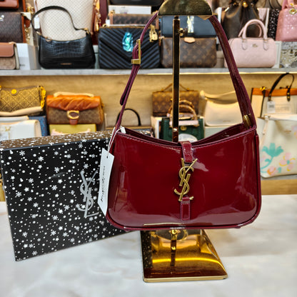 YSL88 Patent Shoulder Bag - Wine