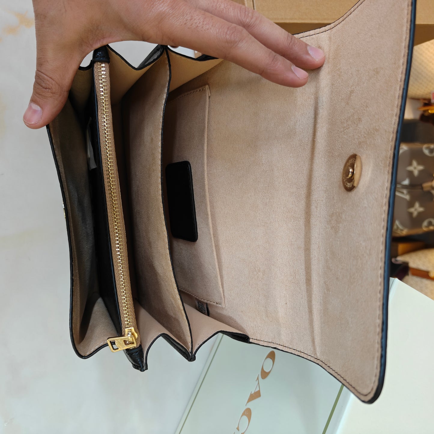 CH Klare Crossbody Signature Black Bag - Ultra Premium Double Box