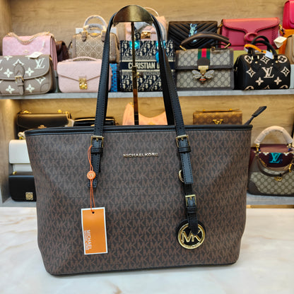 MK86 3 Partition Tote Bag - Coffee Black Colour