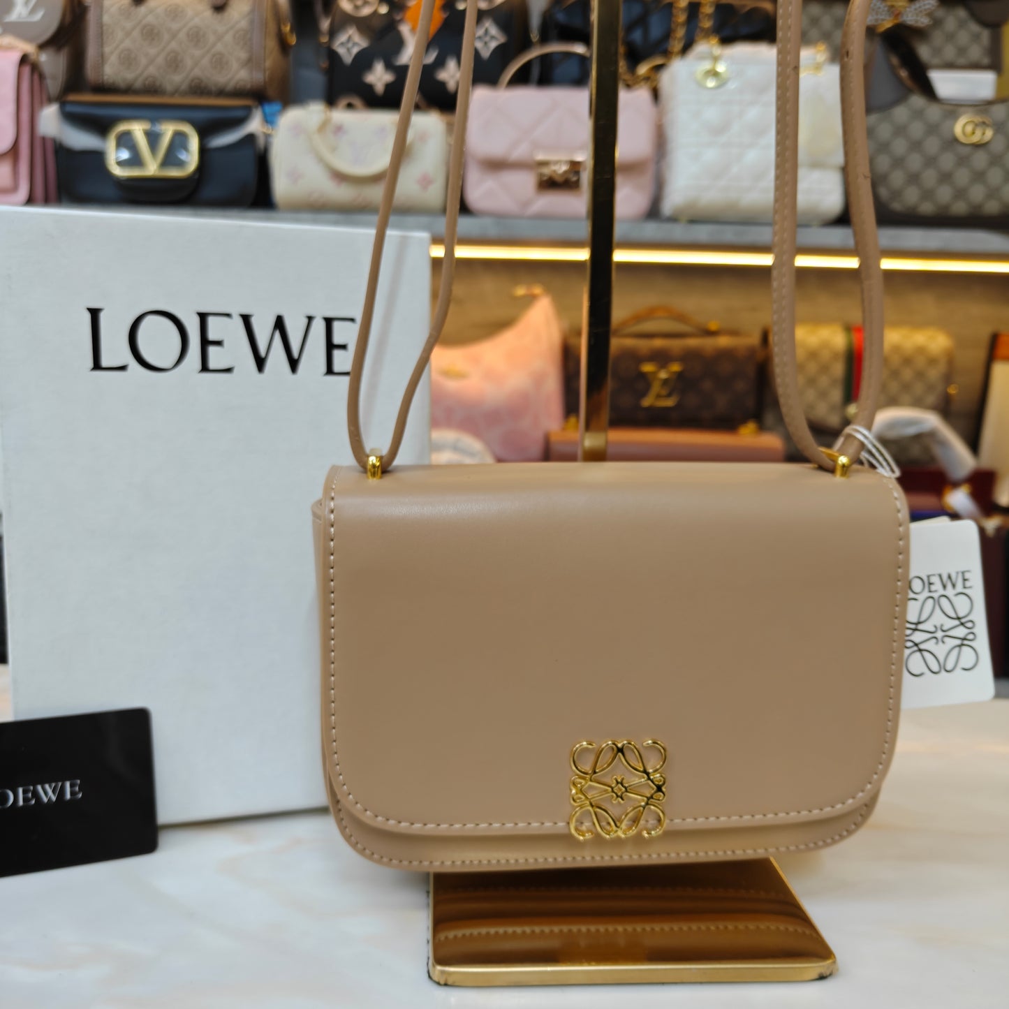 LW Goya Silk Handbag - Beige (Ultra Premium)