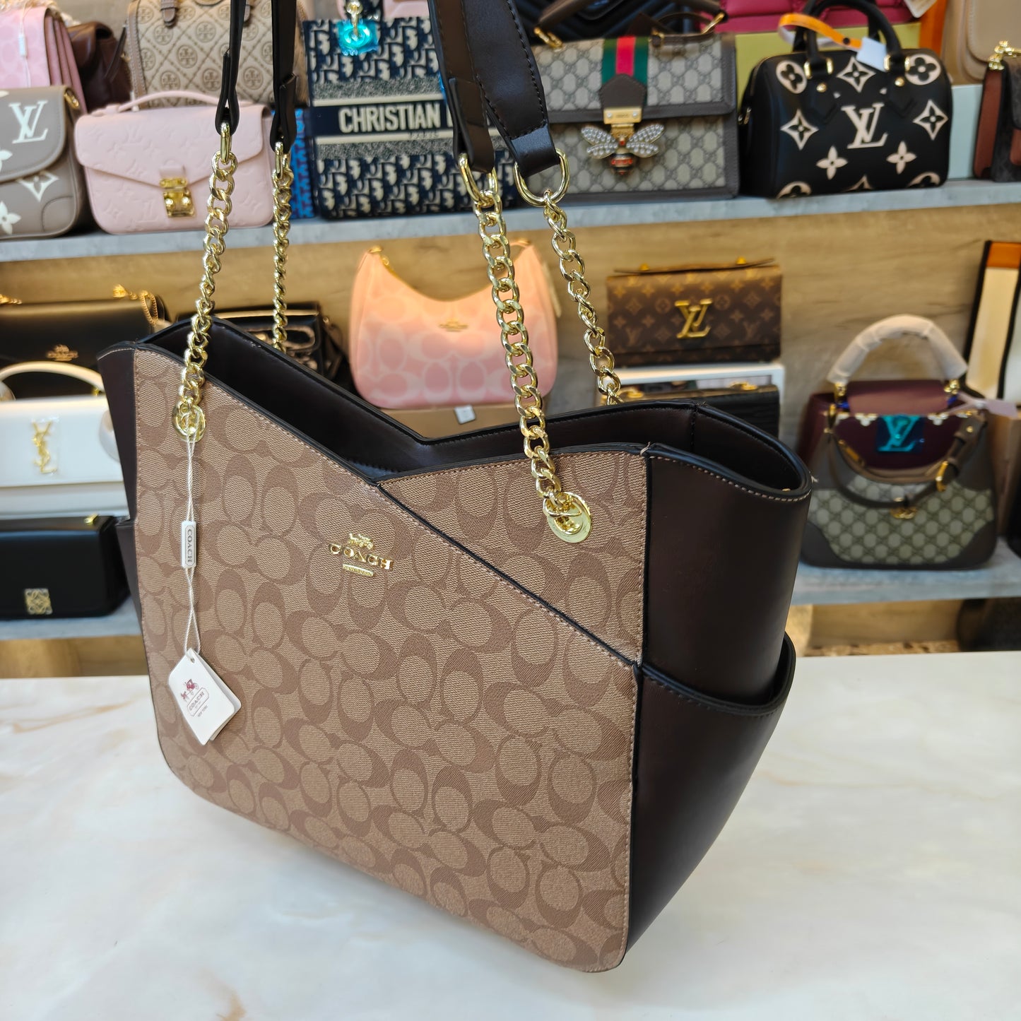 CH Tote Bag Ultra Premium - Coffee Apricot