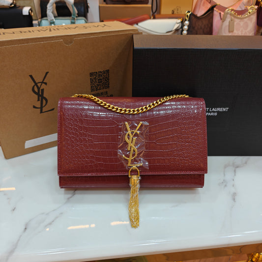 YSL Kate Croco - Wine (Ultra Premium)