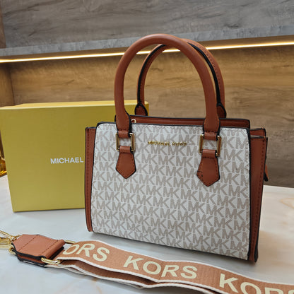 MK Satchel - White Tan