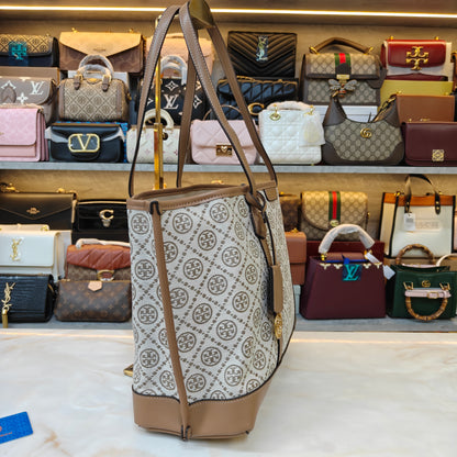 TB Perry T Monogram Triple Compartment - Beige