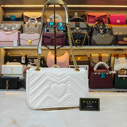 GG Marmont Medium Size (White)