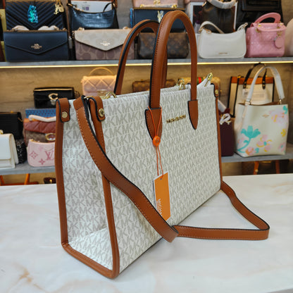 Mk Mirella Tote - Tan White