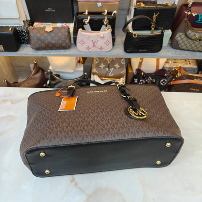 MK86 3 Partition Tote Bag - Coffee Black Colour