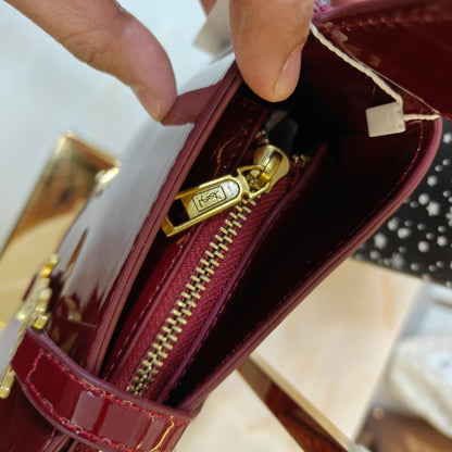 YSL88 Patent Shoulder Bag - Wine