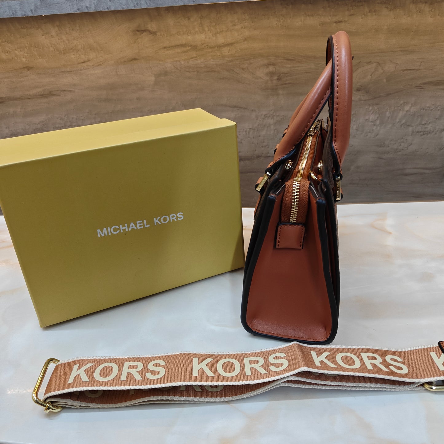 MK Satchel - Coffee Tan