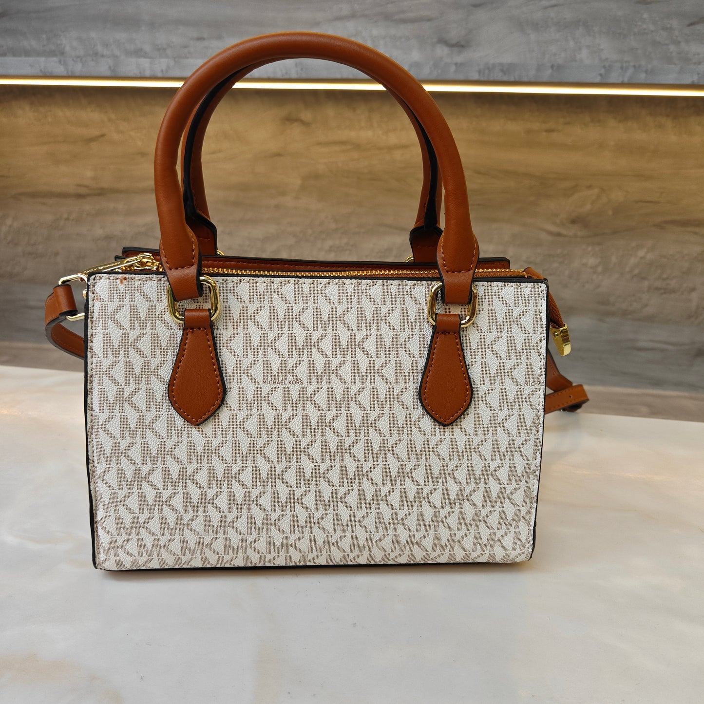 MK34 Satchel Bag (White Tan)