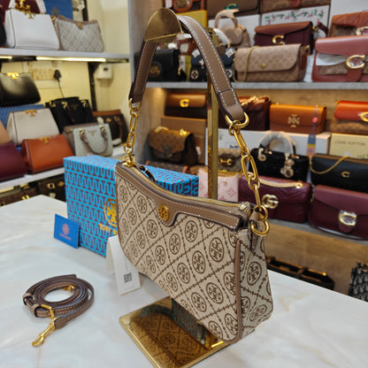 TB22 - Minimalist Jacquard Shoulder Bag in Italian Leather