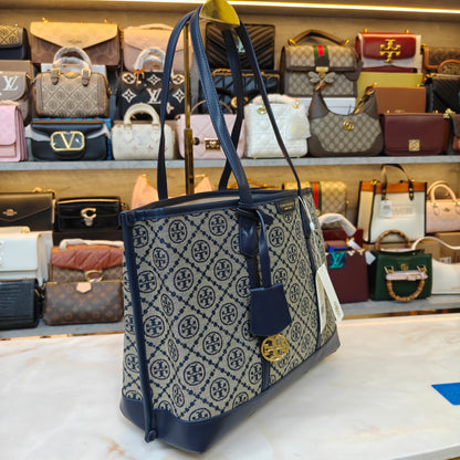 TB Perry T Monogram Triple Compartment - Blue