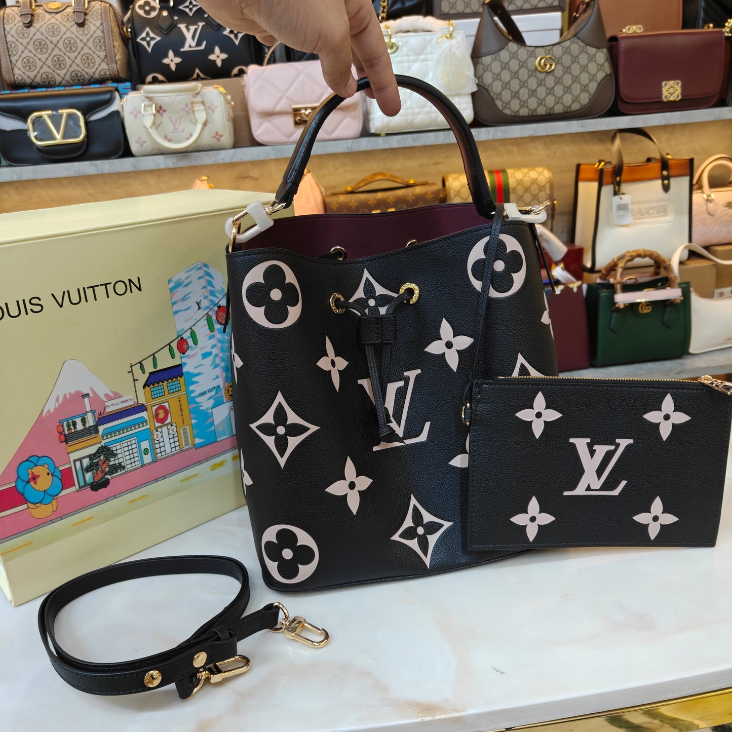 LVN Neo Neo MM - Bucket Bag (Ultra Premium) - Black