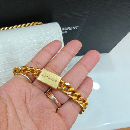 YSL Kate Croco - White (Ultra Premium)