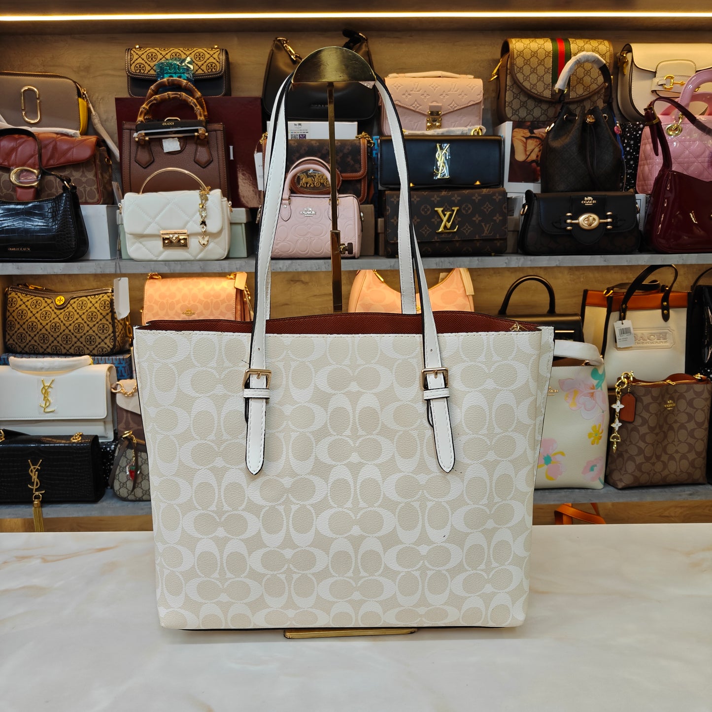 CH Mollie 3 Partition Tote Bag - White