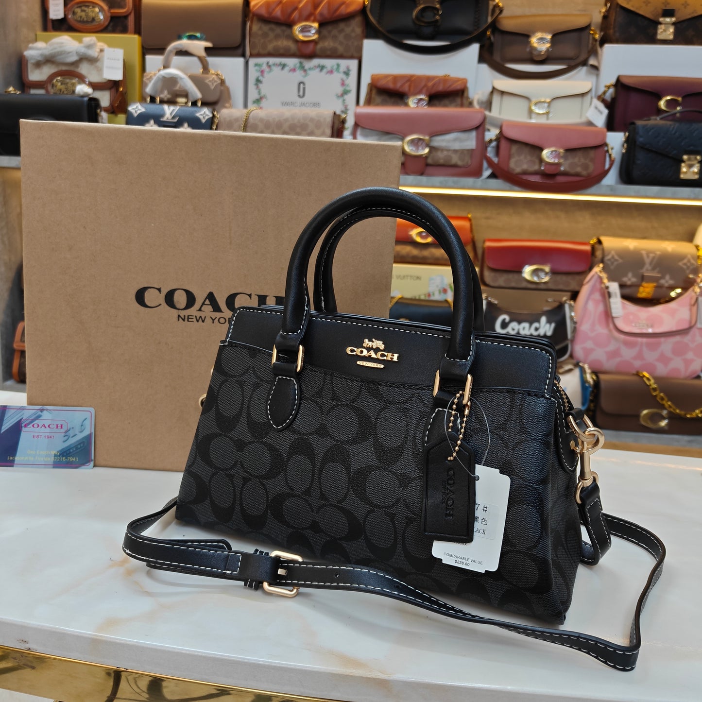 CH Darcie Satchel Bag - Black