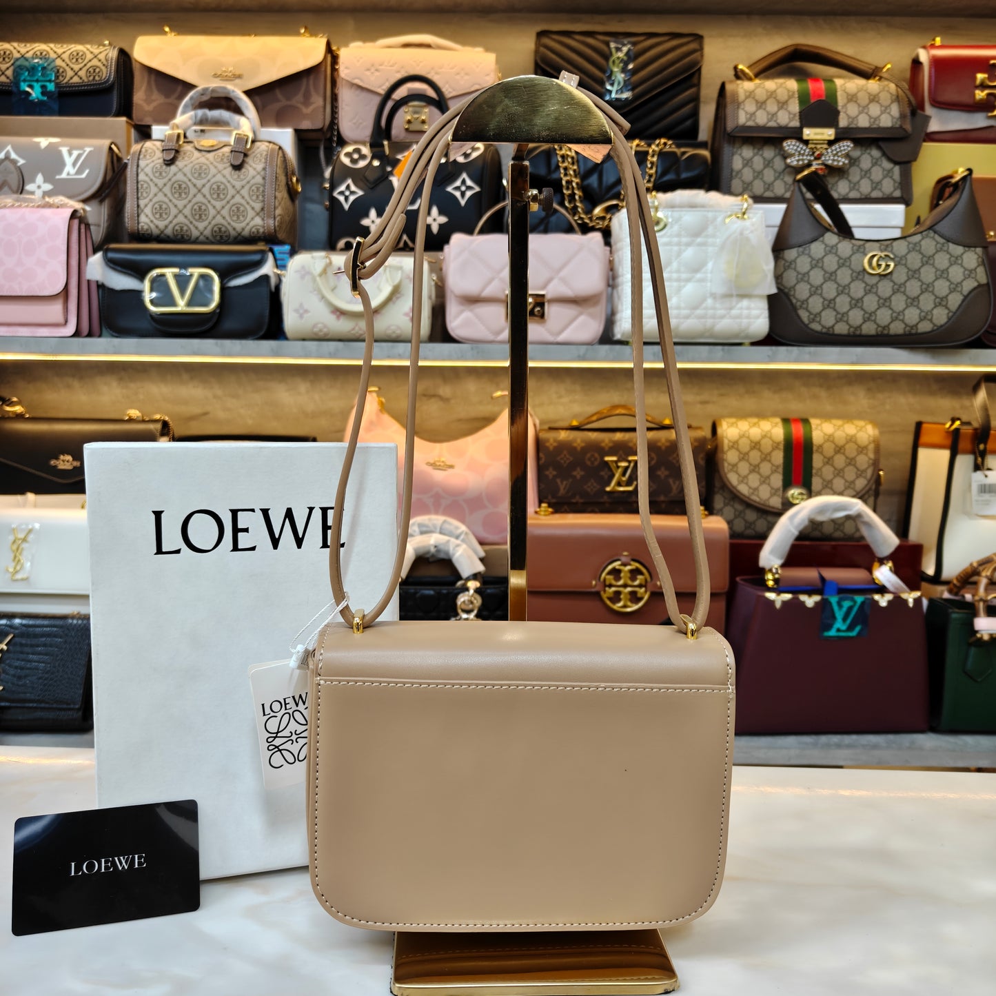 LW Goya Silk Handbag - Beige (Ultra Premium)