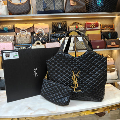 YSL Maxi Shopping Bag (Black) (Without Box)