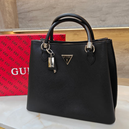 GUESS72 Satchel Bag - Solid Black
