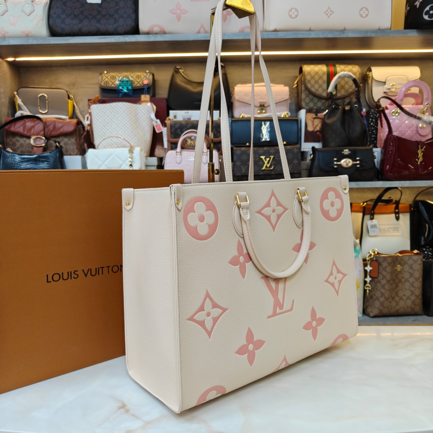 LVB 41cm OTG Large Tote Bag - Cream Pink (Double Box Ultra Premium)