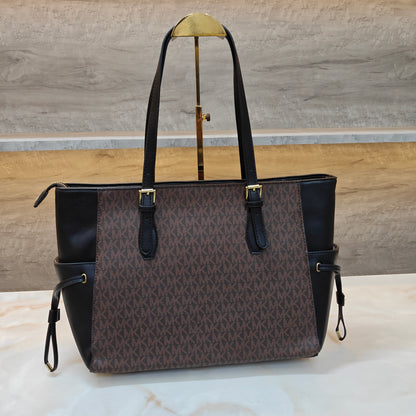 MK55 - 3 Partition Tote Bag (Large) ( Coffee Black Colour)