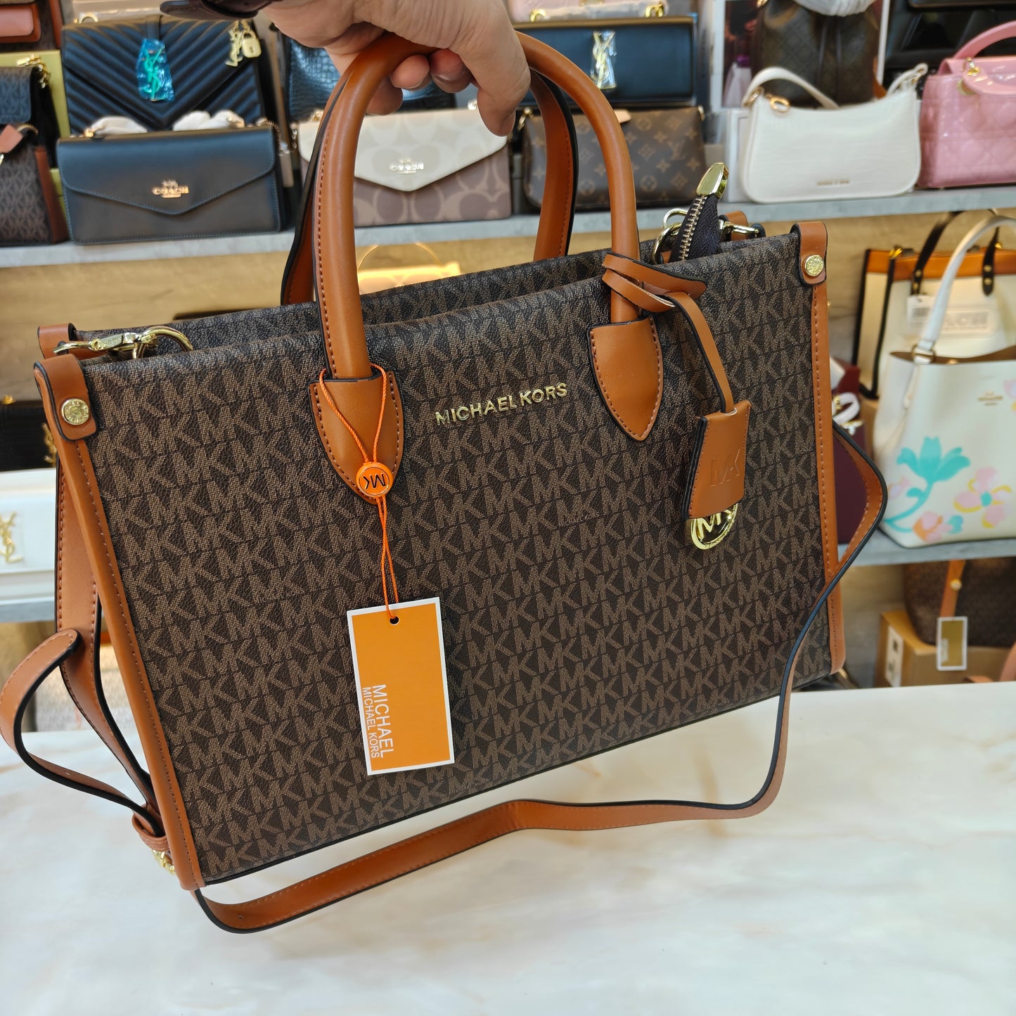 MK Mirella Tote Bag - Tan Coffee