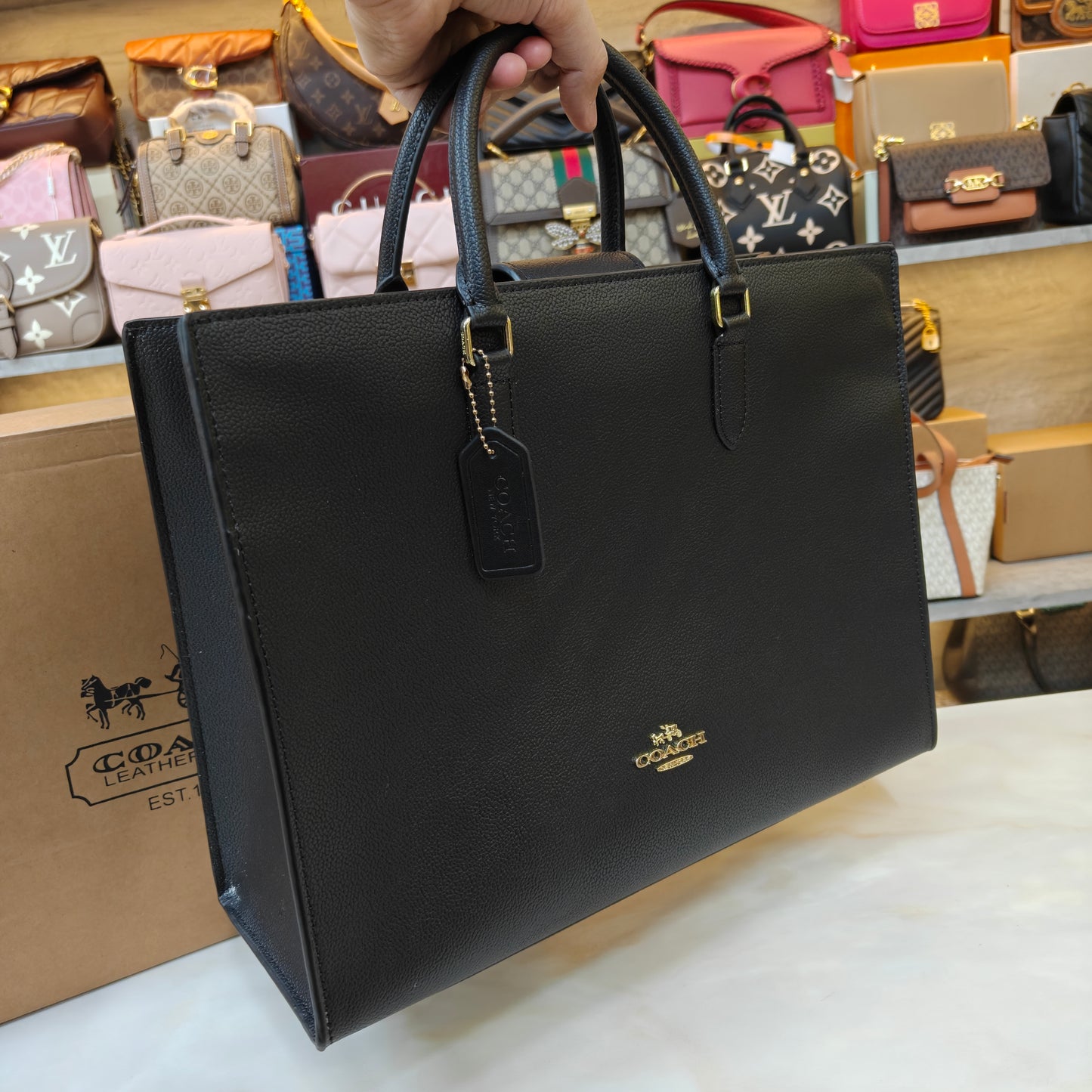CH Maggie Tote Bag - Ultra Premium with Box (All Black)