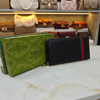 GG - Signature Black Long Wallet