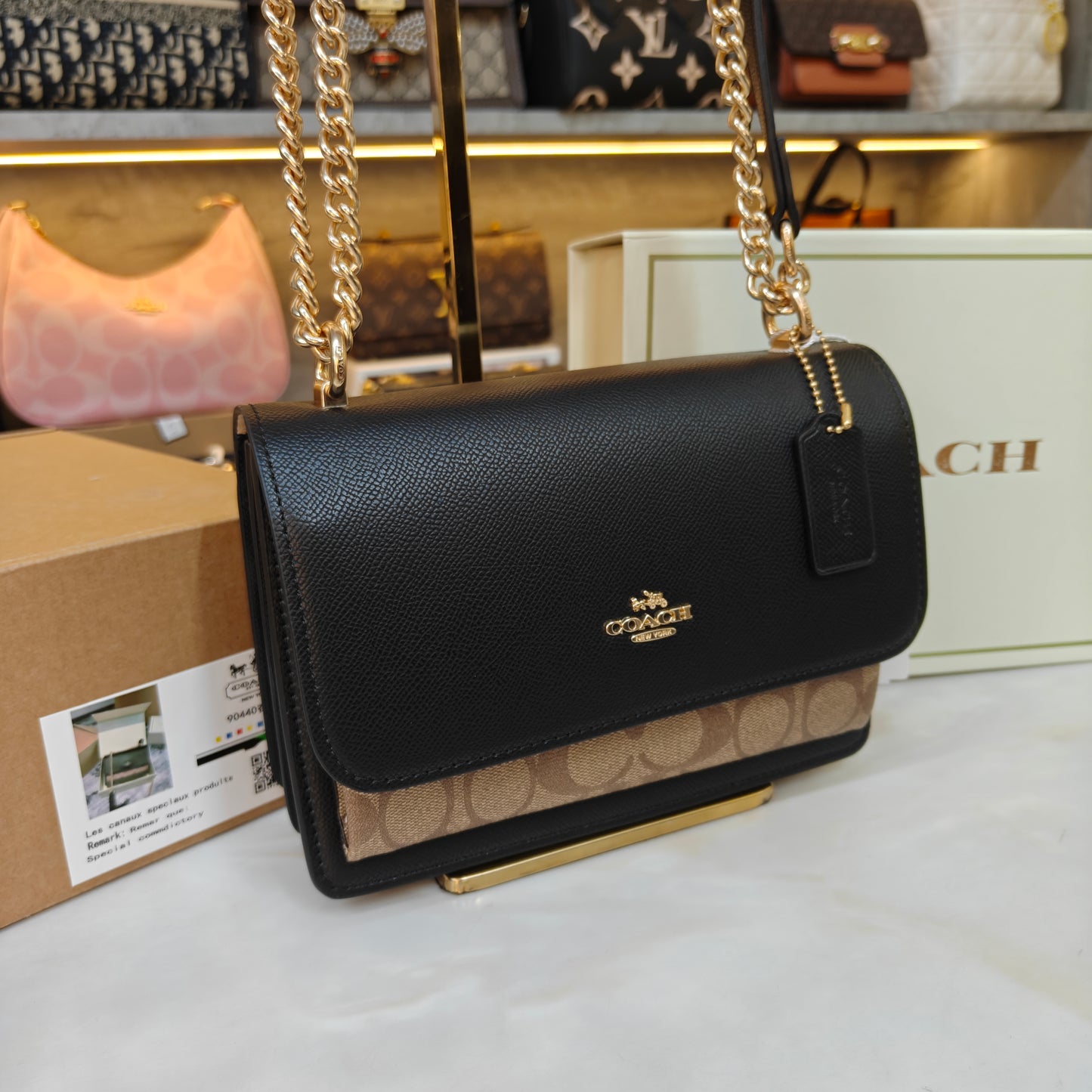 CH Klare Crossbody Signature Black Bag - Ultra Premium Double Box