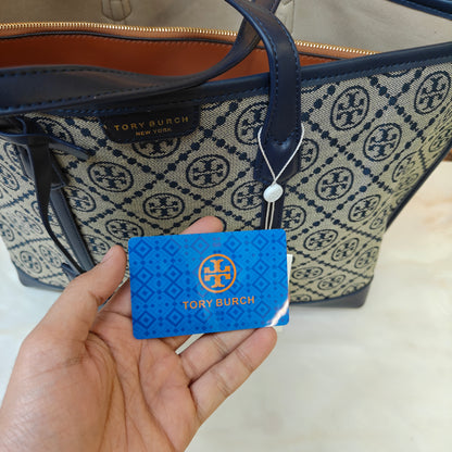 TB Perry T Monogram Triple Compartment - Blue