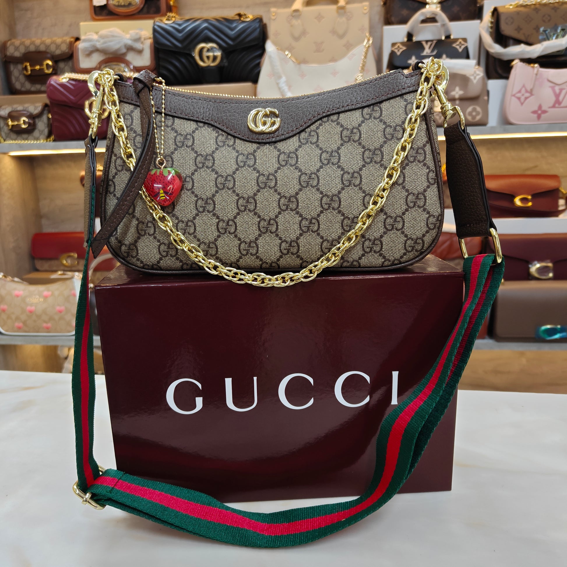 GG Strawberry Sling – Handbags By Moksh