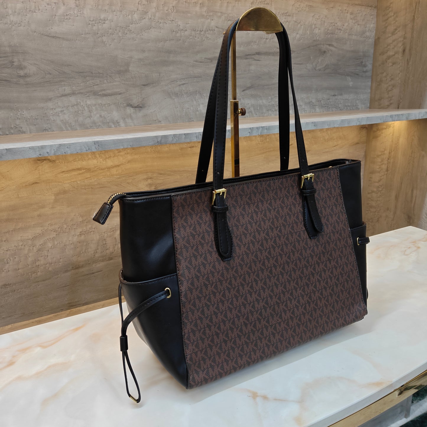 MK55 - 3 Partition Tote Bag (Large) ( Coffee Black Colour)