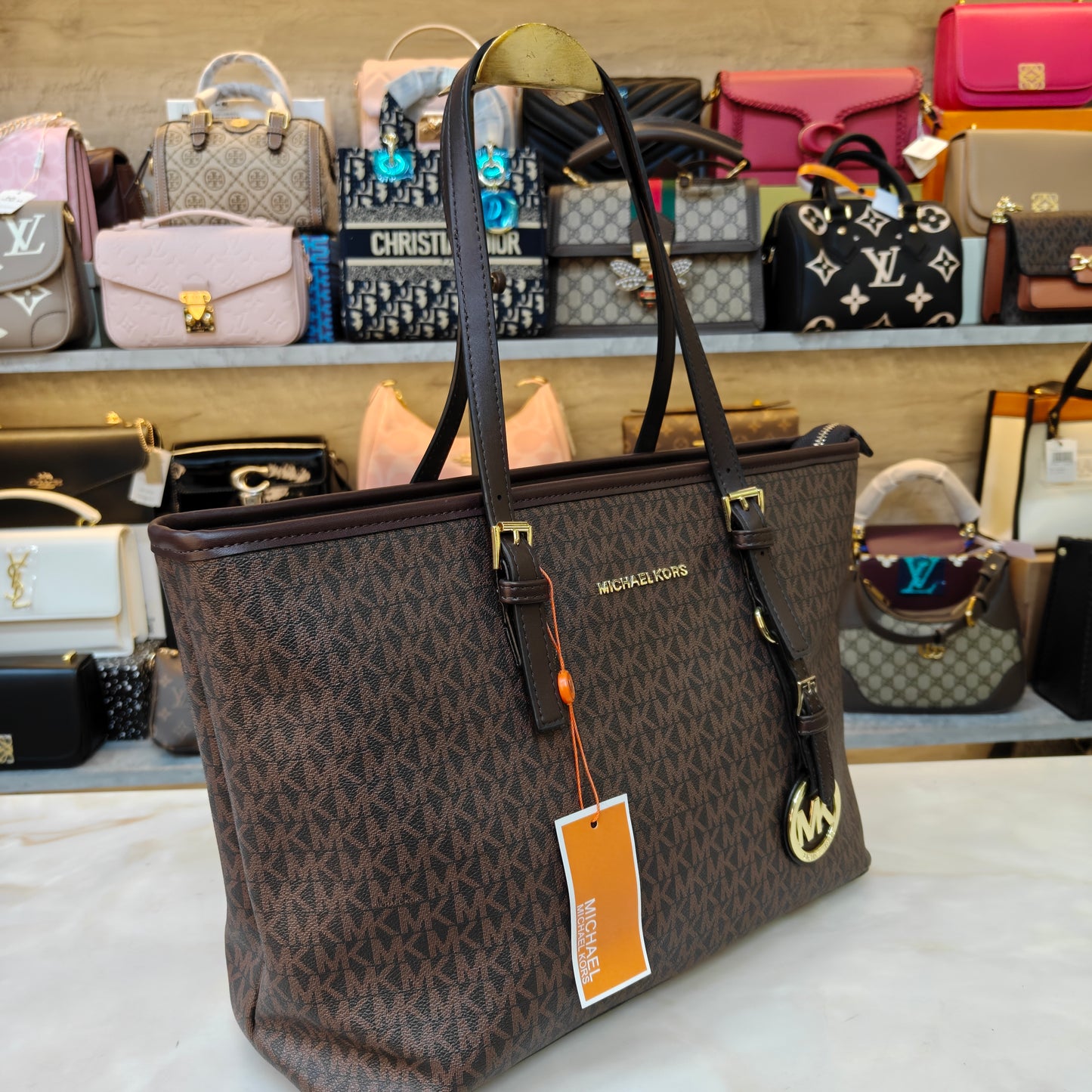 MK86 3 Partition Tote Bag - Coffee Colour