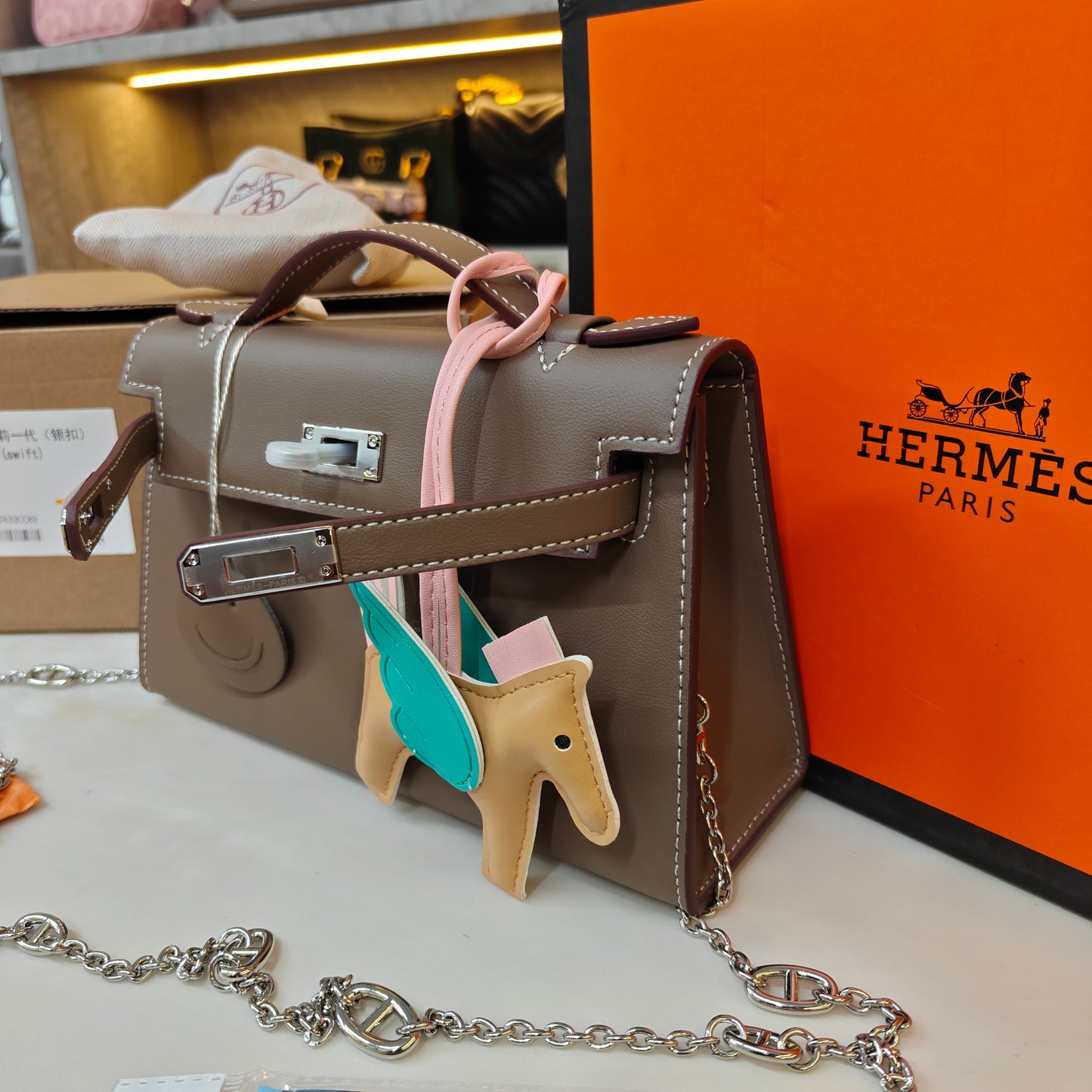 HRMS Mini Kelly- Grey (Ultra Premium Double Box)