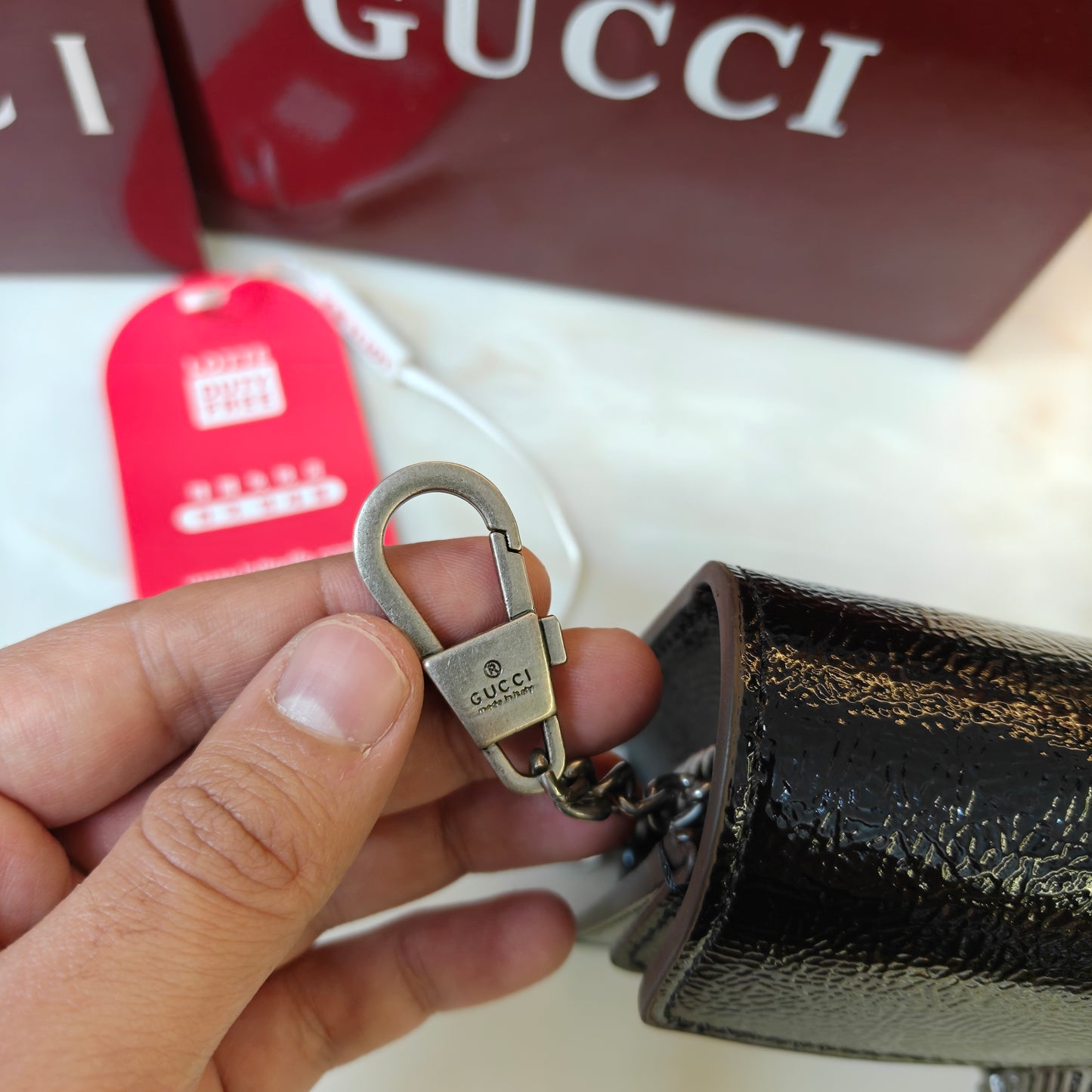 GG90 Diana Crossbody Double Box Packaging - Glossy Black Colour