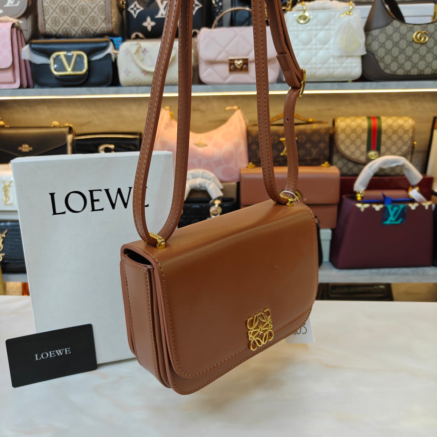 LW Goya Silk Handbag - Brown (Ultra Premium)