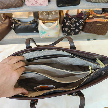 MK86 3 Partition Tote Bag - Coffee Colour