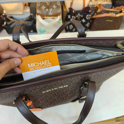 MK86 3 Partition Tote Bag - Coffee Colour