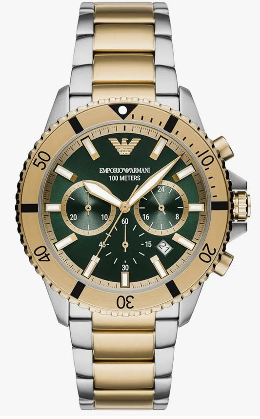 EA Stainless Steel Analog Green Dial Men's Watch